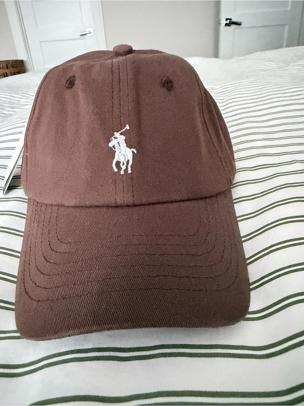 Polo Ralph Lauren Brown Baseball Cap White Pony Logo NWT